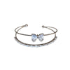 Copper Zircon Bow Love Double Row Open Bracelet Light Luxury Fashion Allmatch Highend Bracelet