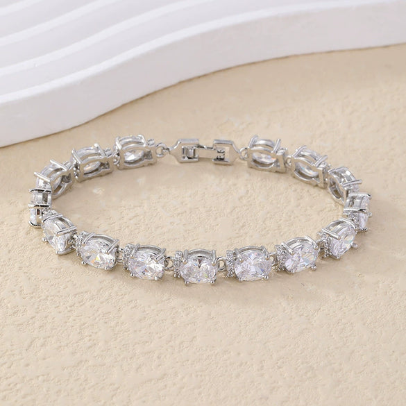 Copper Zircon Bracelet Natural Geometric Heart Drop Shape Women's Jewelry