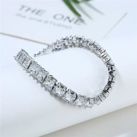 Copper Zircon Bracelet Natural Geometric Heart Drop Shape Women's Jewelry