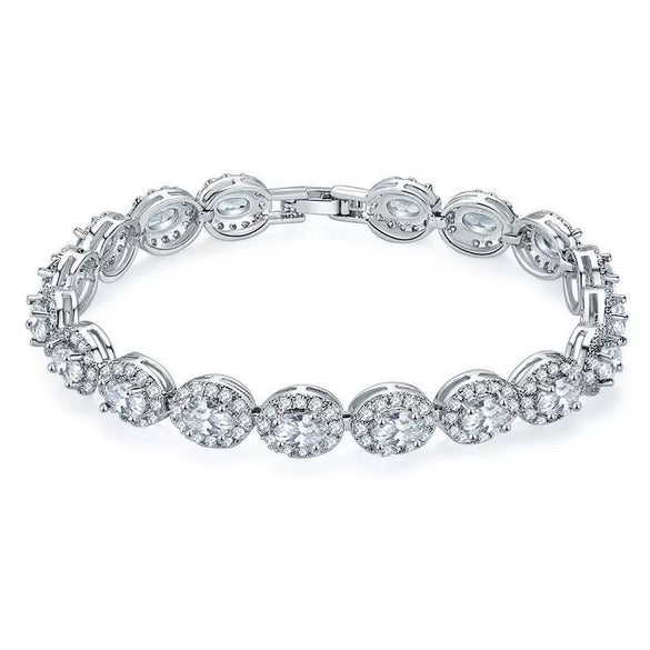 Copper Zircon Bracelet Natural Geometric Heart Drop Shape Women's Jewelry