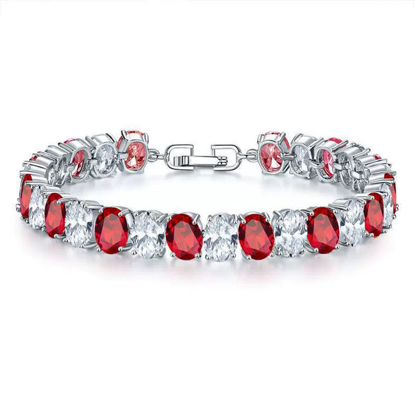Copper Zircon Bracelet Natural Geometric Heart Drop Shape Women's Jewelry
