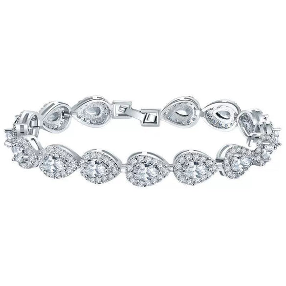 Copper Zircon Bracelet Natural Geometric Heart Drop Shape Women's Jewelry