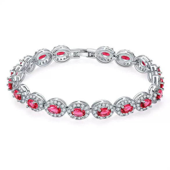 Copper Zircon Bracelet Natural Geometric Heart Drop Shape Women's Jewelry