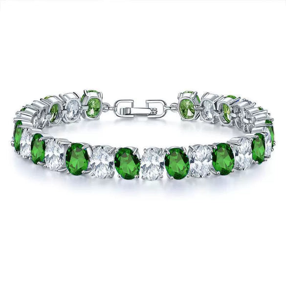Copper Zircon Bracelet Natural Geometric Heart Drop Shape Women's Jewelry