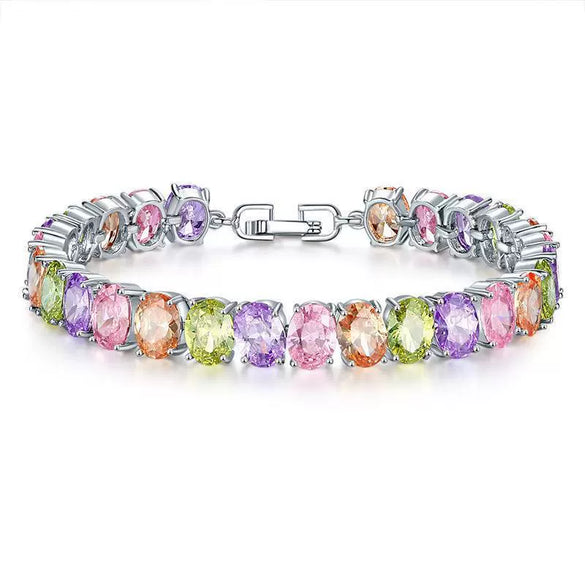 Copper Zircon Bracelet Natural Geometric Heart Drop Shape Women's Jewelry
