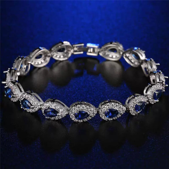 Copper Zircon Bracelet Natural Geometric Heart Drop Shape Women's Jewelry