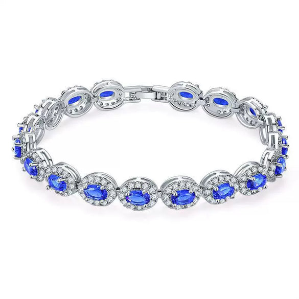 Copper Zircon Bracelet Natural Geometric Heart Drop Shape Women's Jewelry
