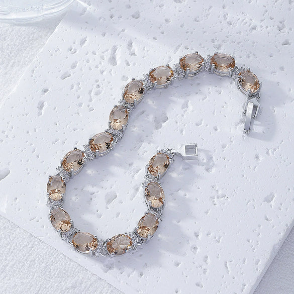 Copper Zircon Bracelet Natural Geometric Heart Drop Shape Women's Jewelry