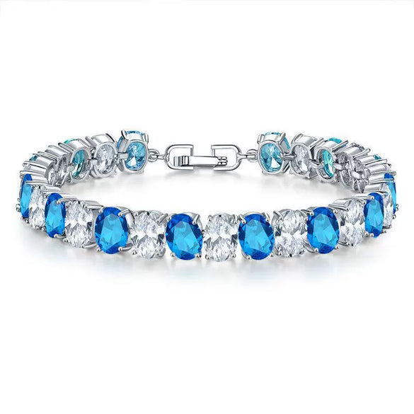 Copper Zircon Bracelet Natural Geometric Heart Drop Shape Women's Jewelry