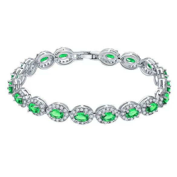 Copper Zircon Bracelet Natural Geometric Heart Drop Shape Women's Jewelry