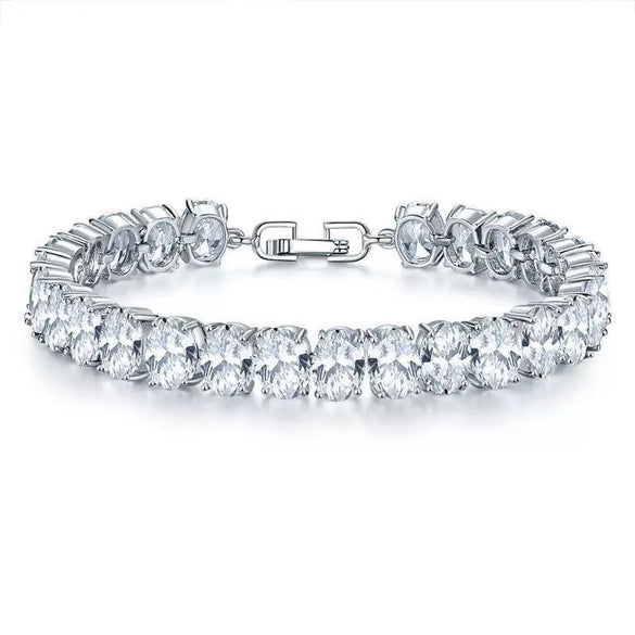 Copper Zircon Bracelet Natural Geometric Heart Drop Shape Women's Jewelry