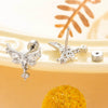 Copper Zircon Butterfly Pendant Earrings Electroplated Titanium Steel Women's Earrings