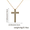 Copper Zircon Cross Pendant Lip Chain Fashion Jewelry For Women Geometric Style