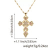 Copper Zircon Cross Pendant Lip Chain Fashion Jewelry For Women Geometric Style