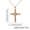 Copper Zircon Cross Pendant Lip Chain Fashion Jewelry For Women Geometric Style