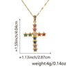 Copper Zircon Cross Pendant Lip Chain Fashion Jewelry For Women Geometric Style
