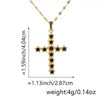 Copper Zircon Cross Pendant Lip Chain Fashion Jewelry For Women Geometric Style