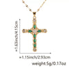 Copper Zircon Cross Pendant Lip Chain Fashion Jewelry For Women Geometric Style