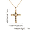 Copper Zircon Cross Pendant Lip Chain Fashion Jewelry For Women Geometric Style
