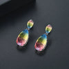 Copper Zircon Drop Earrings Fashionable Dangle Ear Jewelry For Party And Formal Dress Accessories