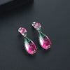 Copper Zircon Drop Earrings Fashionable Dangle Ear Jewelry For Party And Formal Dress Accessories