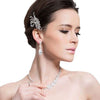 Copper Zircon Drop Earrings With Electroplated Finish For Bridal Wedding And Party Wear