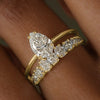 Copper Zircon Dropshaped Geometric Light Luxury Style Ring