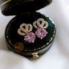 Copper Zircon Geometric Crown Earrings Fashionable Style For Women