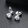 Copper Zircon Inlaid Double Heart Earrings With Simple Fashion Design And Refined Texture For Wholesale Jewelry Collections
