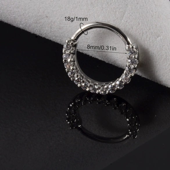 Copper Zircon Nose Rings Earrings Ear Bone Rings Body Piercing Earrings Unisex Geometric Electroplated