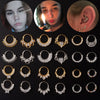 Copper Zircon Nose Rings Earrings Ear Bone Rings Body Piercing Earrings Unisex Geometric Electroplated