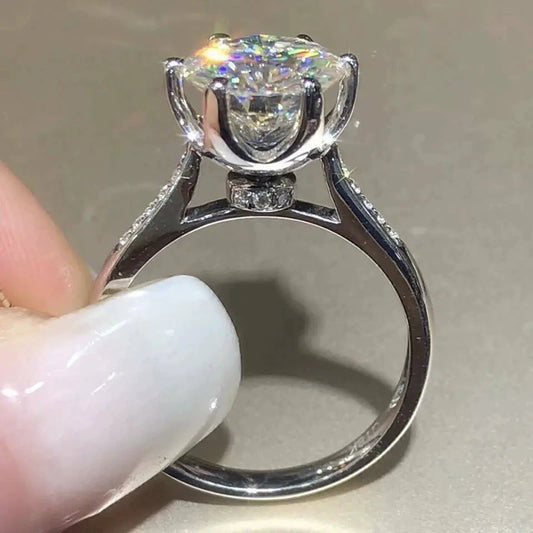 Copper Zircon Ring Light Luxury Geometric Style For Women