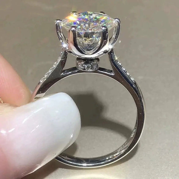 Copper Zircon Ring Light Luxury Geometric Style For Women