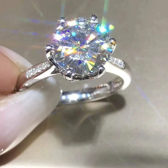 Copper Zircon Ring Light Luxury Geometric Style For Women