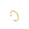 Copper Zircon Ring Women's Vintage Hammered Geometric Real Gold Electroplated Fashion Opening Adjustable Jewelry