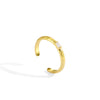 Copper Zircon Ring Women's Vintage Hammered Geometric Real Gold Electroplated Fashion Opening Adjustable Jewelry
