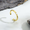 Copper Zircon Ring Women's Vintage Hammered Geometric Real Gold Electroplated Fashion Opening Adjustable Jewelry