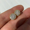 Copper Zircon Round Geometric Hip Hop Earrings For Men And Women