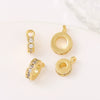 Copper Zircon Single Hanging Spacer Beads Electroplated With 14K Gold Allmatch Geometric Handmade Bracelet Necklace Accessories