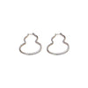 Copper Zirconia Hollow Gourd Women's Earrings With Flower And Geometric Pattern Sophisticated Style