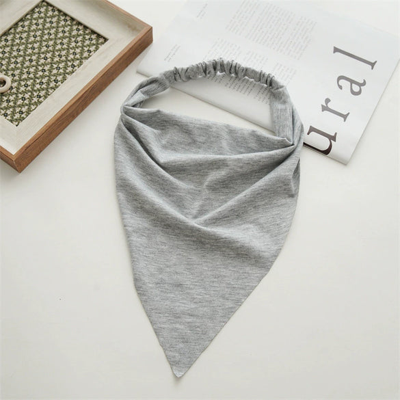 Cotton Extended Triangle Scarf And Headband Turban Headwear With Geometric Style