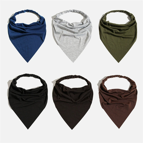 Cotton Extended Triangle Scarf And Headband Turban Headwear With Geometric Style
