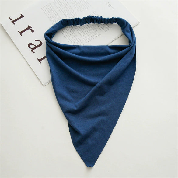 Cotton Extended Triangle Scarf And Headband Turban Headwear With Geometric Style
