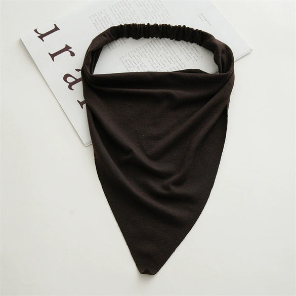 Cotton Extended Triangle Scarf And Headband Turban Headwear With Geometric Style