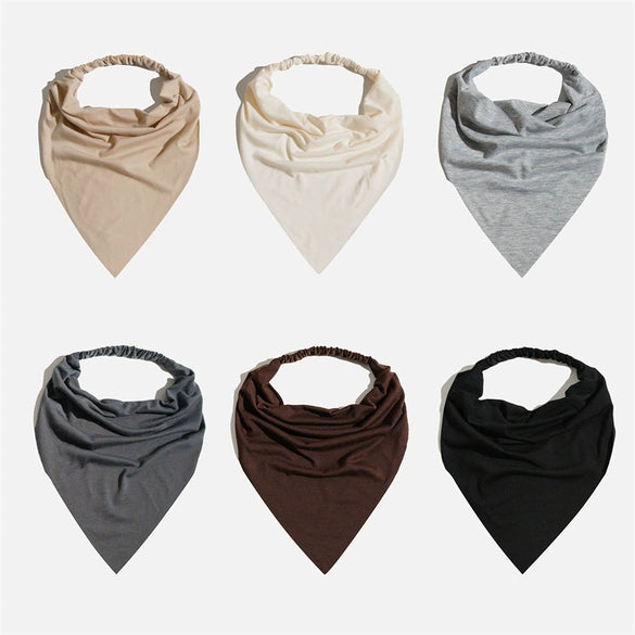Cotton Extended Triangle Scarf And Headband Turban Headwear With Geometric Style