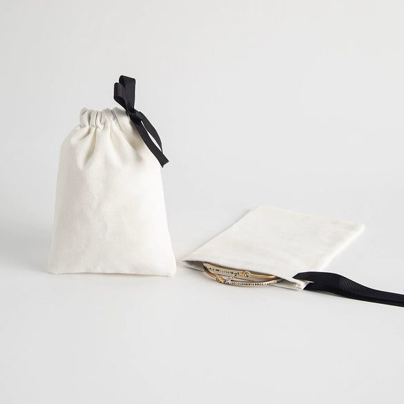 Cotton Flannel Jewelry Storage Bag With Drawstring For Packaging