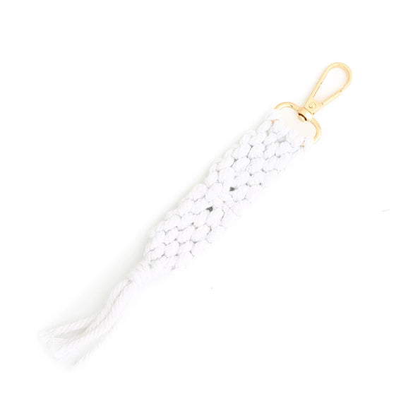 Cotton Rope Tassel Handwoven Keychain Pendant With Cross Crown Roman Numerals Bohemian Retro Style