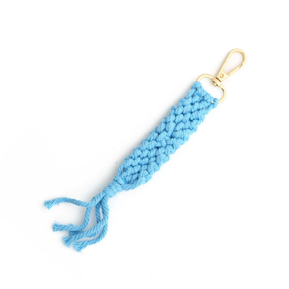 Cotton Rope Tassel Handwoven Keychain Pendant With Cross Crown Roman Numerals Bohemian Retro Style