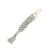 Cotton Rope Tassel Handwoven Keychain Pendant With Cross Crown Roman Numerals Bohemian Retro Style