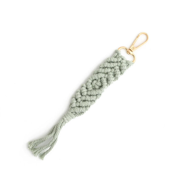 Cotton Rope Tassel Handwoven Keychain Pendant With Cross Crown Roman Numerals Bohemian Retro Style